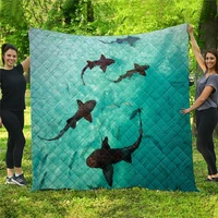 deep sea fish printed home sofa cover quilt queen size for kids adult warm blankets for beds soft sofa outdoor camping quilt