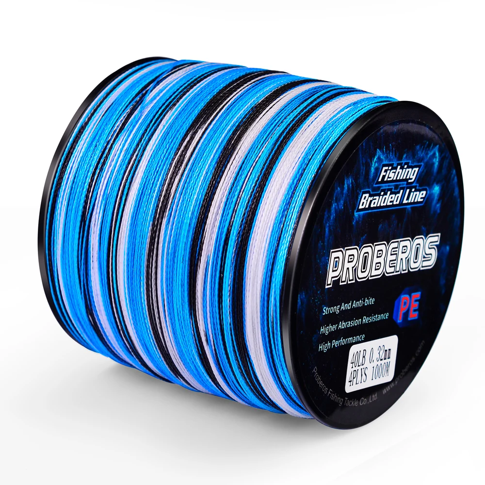PROBERO 4&8 Braids Fishing Line 300-500-1000M Multifilament Weaves Line 10LB-100LB Smooth Wired PE Line for Bass Pike Fishing