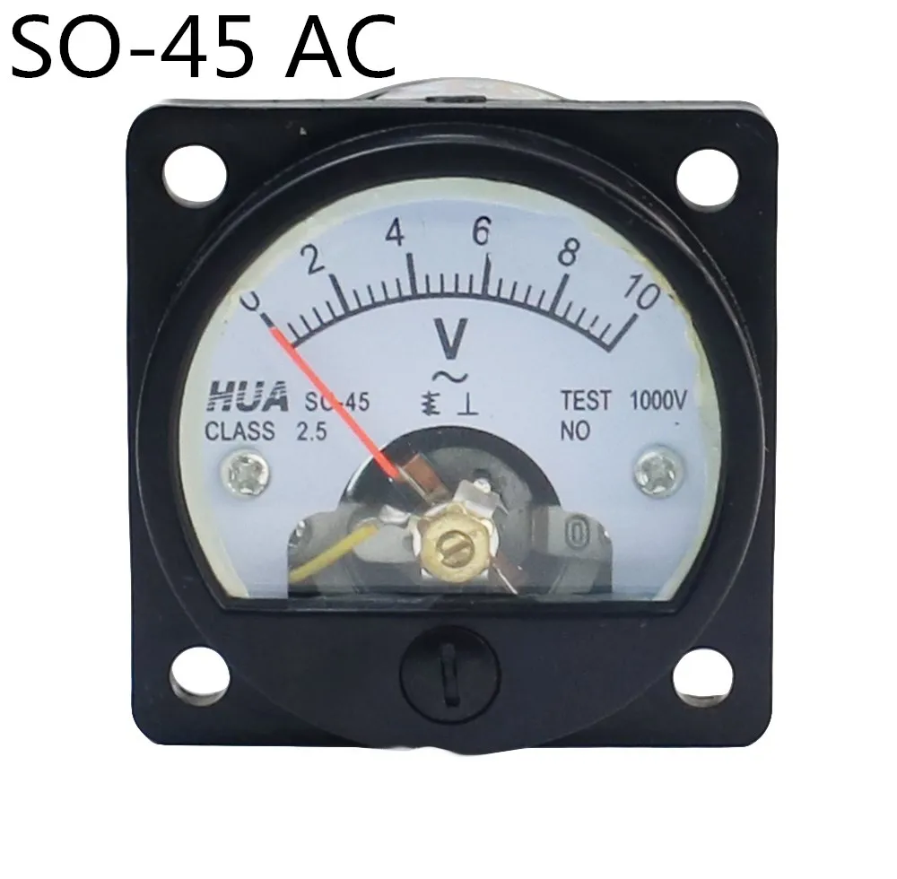 

SO-45 AC Anlog Voltmeter 1V2V3V5V10V15V20V30V40V50V100V150V200V250V300V400V500V voltage panel meter