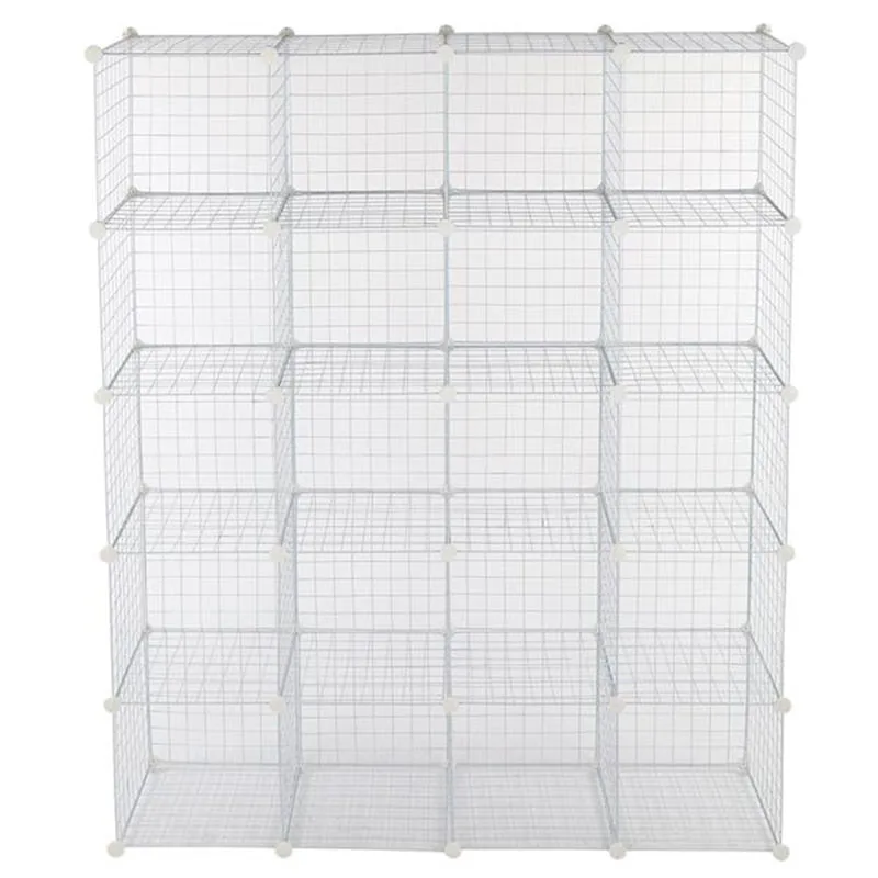 

20-Cube Organizer Cube Storage Storage Shelves Wire Cube Storage Origami Shelves Metal Grid Multifunction Shelving Unit Modular
