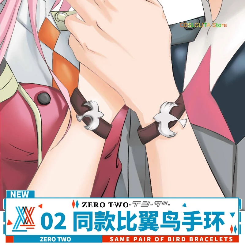 

Anime DARLING in the FRANXX ZERO TWO Lovebirds Bracelet Ring Cosplay Creativity Men Women Girls Student wristband Xmas Gifts