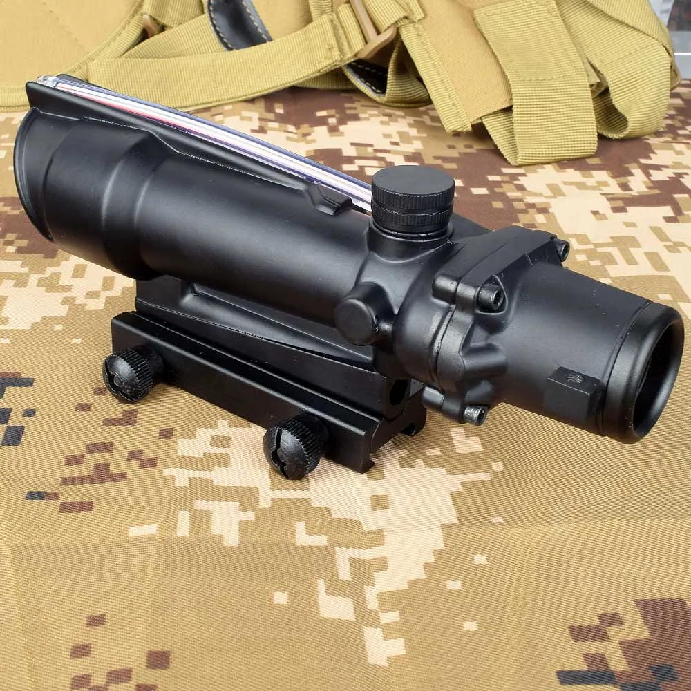 ACOG 5x35 Hunting Riflescope Dual Illuminated Chevron Red Green Cross Fiber Scope Reticles Tactical Rifle Optical Sight