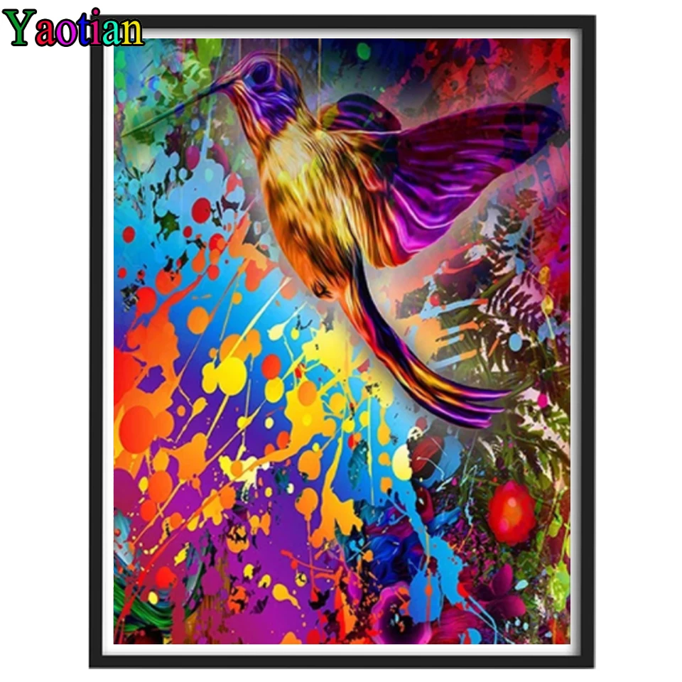 

Full Square/Round Drill 5D DIY Diamond Painting Abstract doodle animal art, hummingbird 3D Embroidery Cross Stitch Home Decor