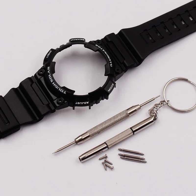 Серебристо-желтый Аксессуары для часов CASIO AQ-S810 AQ S800 спортивный водонепроницаемый чехол для часов Ремешок для мужчин и женщин ремешок - Цвет ремешка: Серебристо-желтый