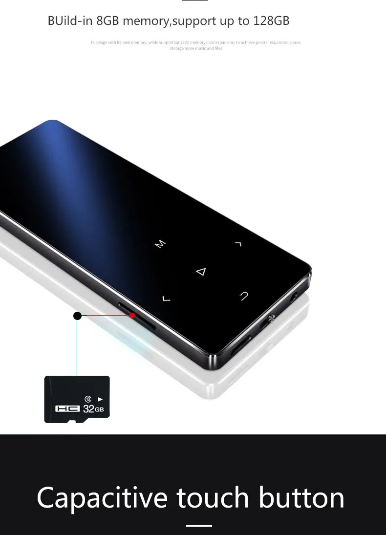 IQQ сенсорный экран 16G MP3 плеер с Bluetooth 4,2 версия и динамик Портативный Walkman с Fm/радио с металлическим корпусом Hifi музыка