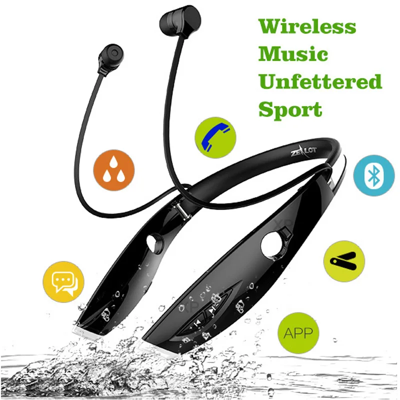 

ZEALOT H1 Wireless Sport Headphones Waterproof Foldable Portable Bluetooth Headset With Microphone Neck Wear Stereo Earphone