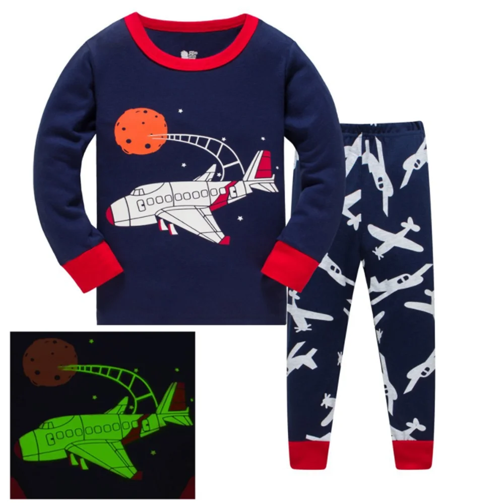 New Arrival Baby Boys Pyjamas Autumn Spring Cartoon Rocket Print Home wear Long Sleeve Children 2 Pcs Clothing Set Boy Sleepwear |