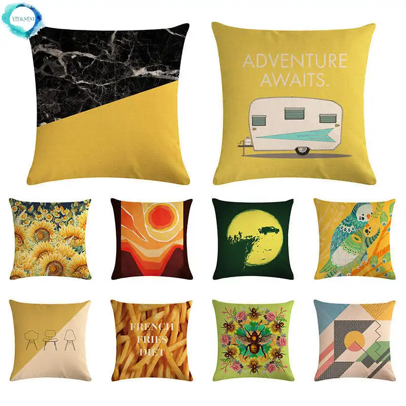 

Abstract Geometric Pattern Cushion Cover Bee Chips Cotton Linen Pillow Cover Home Decoration Pillow Case almofadas decorativas