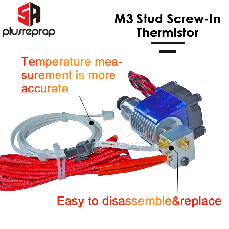 Модернизированный V6 J head Hotend Уэйд/Боуден экструдер с нагревателем M3 винтовой