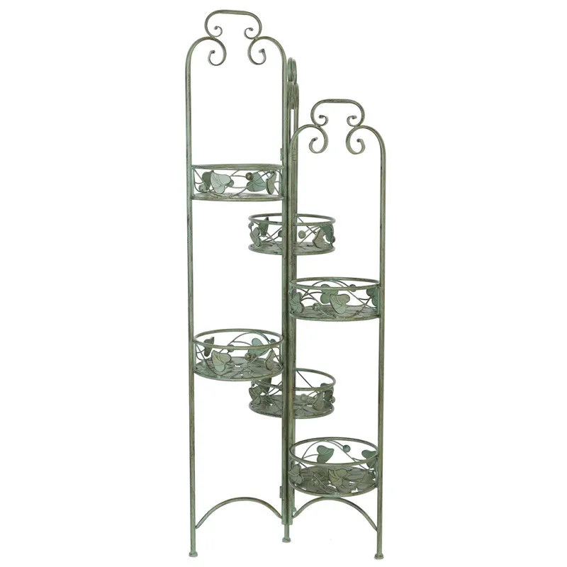 

TT Light Luxury Multi-Six-Layer Iron Flower Rack Living Room Balcony Floor Folding Anti-Rust Garden Garden Outdoor