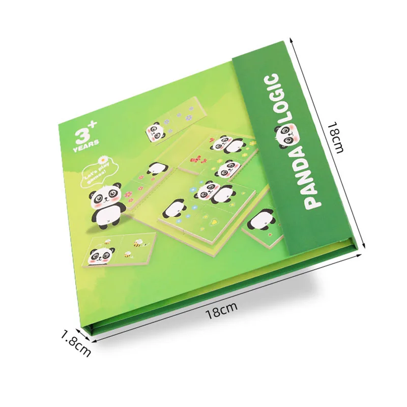 

Magnetic Montessori Panda Wooden Blocks Portable Logical Thinking Concentration Magnetic Book Interaction Toy