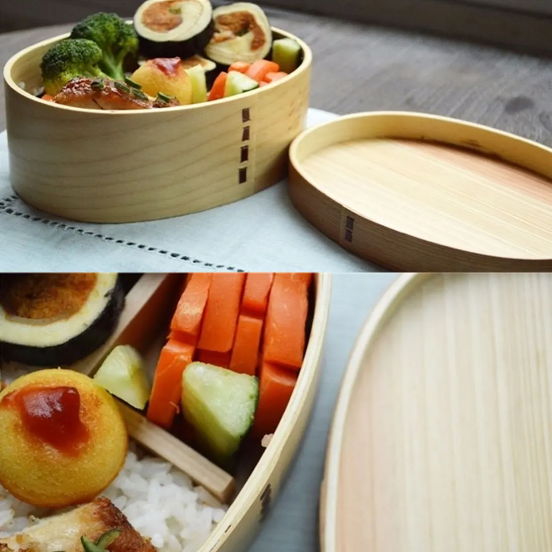 Прочный Деревянный Бенто-бокс 1 шт. студенческий деревянный Ланч-бокс в японском