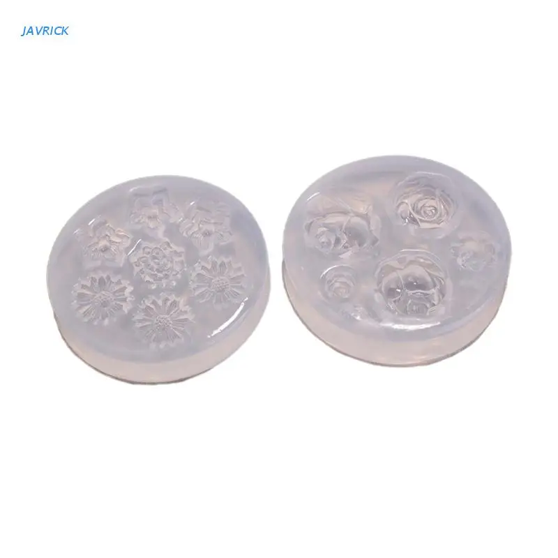 

X7XB 1x/2x DIY Resin Crystal Epoxy Mold Flowers Silicone Casting Molds Pendant Jewelry Soap Making Tools for DIY Crafts
