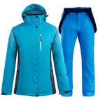 Новинка, Женский плотный теплый лыжный костюм, водонепроницаемая ветрозащитная куртка для катания на лыжах и сноуборде, комплект со штанами, уличная одежда, женские зимние костюмы