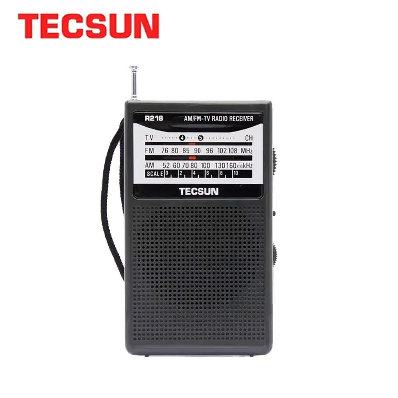 

TECSUN R-218 AM/FM/TV Радио звуковой Карманный приемник со встроенным динамиком портативное радио FM: 76,0-108,0 МГц Интернет-радио