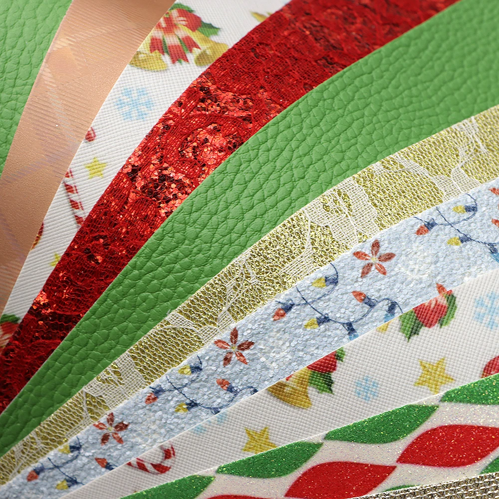 Рождественская Синтетическая кожаная ткань сделай сам 10 шт./компл. 20*33 см