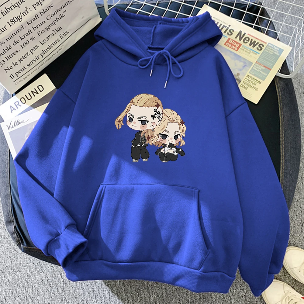

Толстовка мужская флисовая с капюшоном, смешная кофта с рисунком аниме Токийский Мстители, винтажный пуловер, свитер для подростков