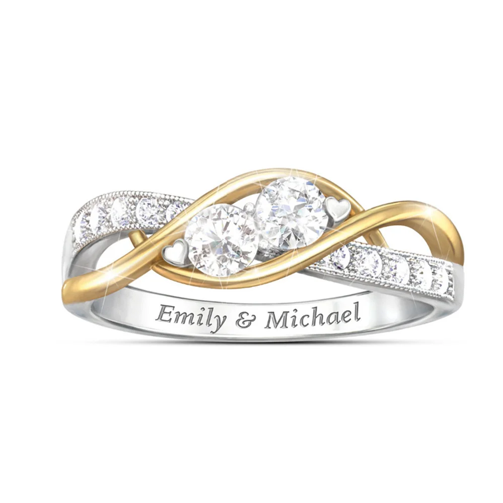 

Trend Luxury Fashion Two-color Winding Women's Holiday Gift Ring Jewelry Jewelry Wholesale