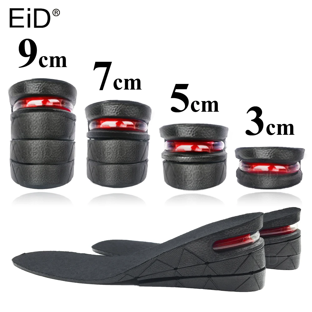 

EiD 3-9cm Height Increase Insole With Air Cushion Height Lift Adjustable Cut Shoe Heel Insert Taller Support Absorbant Foot Pad