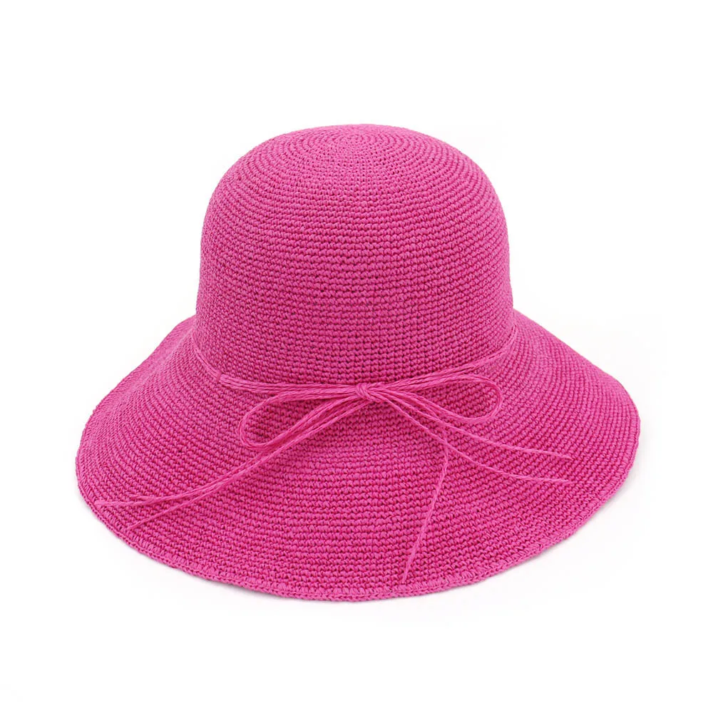 Соломенная шляпа ручной работы женская летняя с бантом индивидуальная Складная