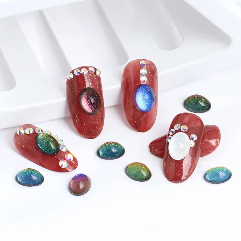 Блестящие стразы, хрустальные стразы овальной формы, украшения для ногтей с плоским основанием, клей на ногтях, стразы и кристаллы