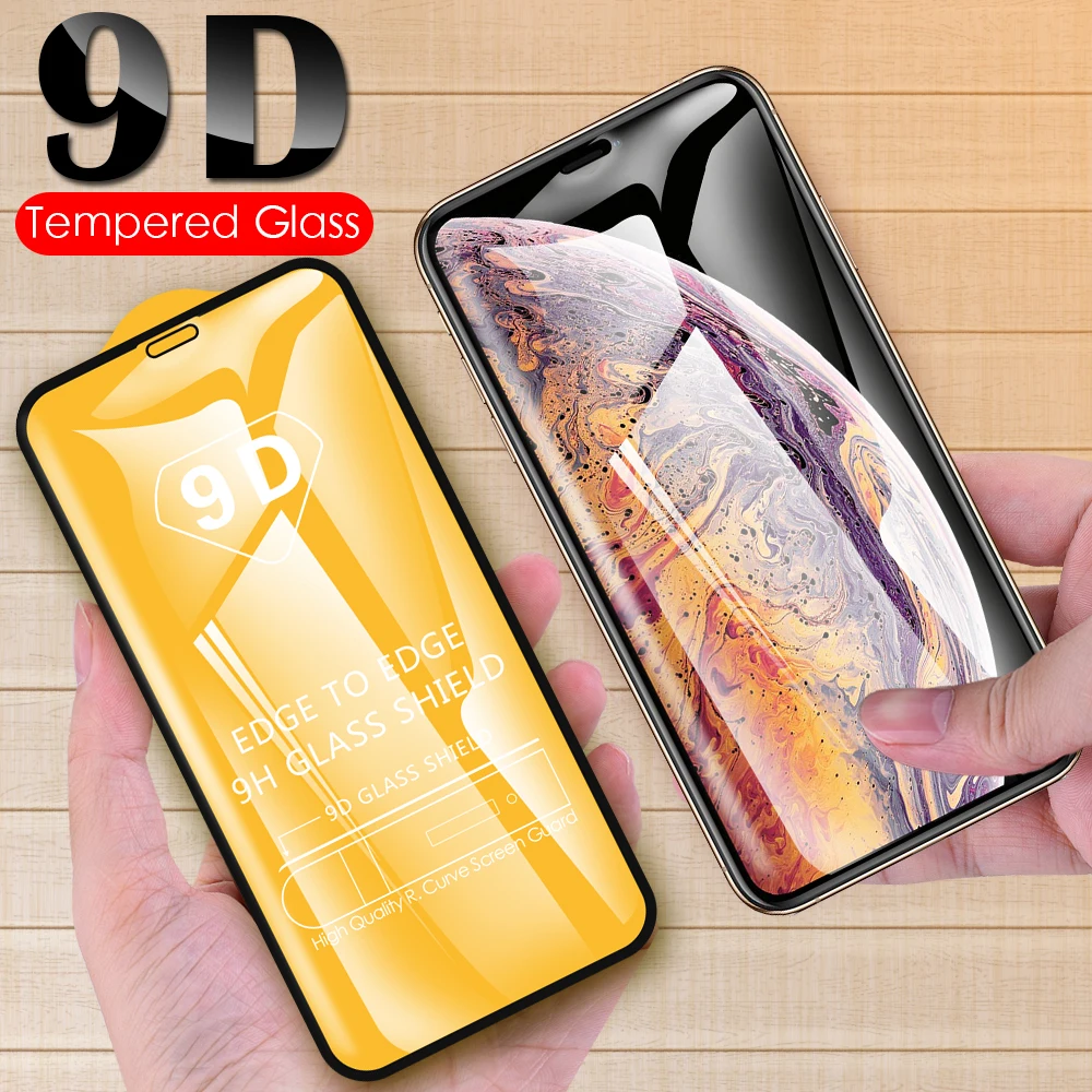 9D полное покрытие экрана протектор для iPhone 12 mini 11 Pro Max XS X XR 8 7 6 6S Plus закаленное