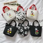 Миниатюрный рюкзак Disney, Диагональная Сумка на плечо с Микки и Минни Маус, портативная Корейская холщовая маленькая сумочка для девочек, клатч для мелочи
