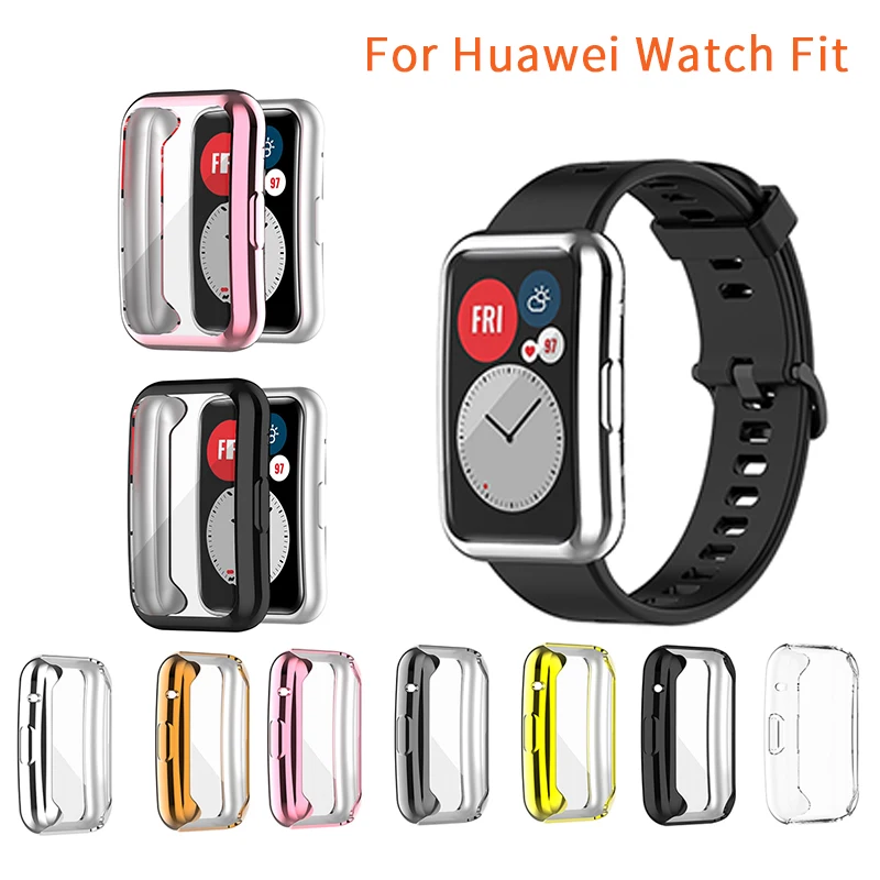 

Мягкий защитный чехол из ТПУ на весь экран для Huawei Watch Fit, рамка корпуса, ремешок, защитный бампер, аксессуары