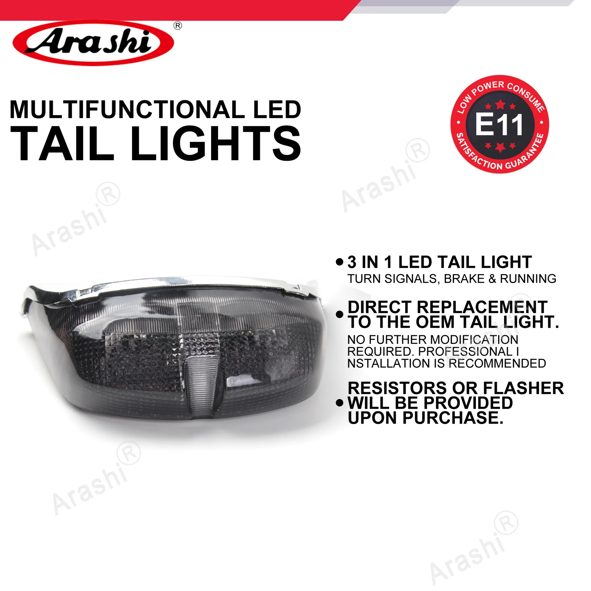 

Arashi Rear Stop Taillight Brake Tail Light For YAMAHA YZFR6 YZF R6 YZF-R6 R 6 1999 2000 Integrated LED Blinker Turn Signals
