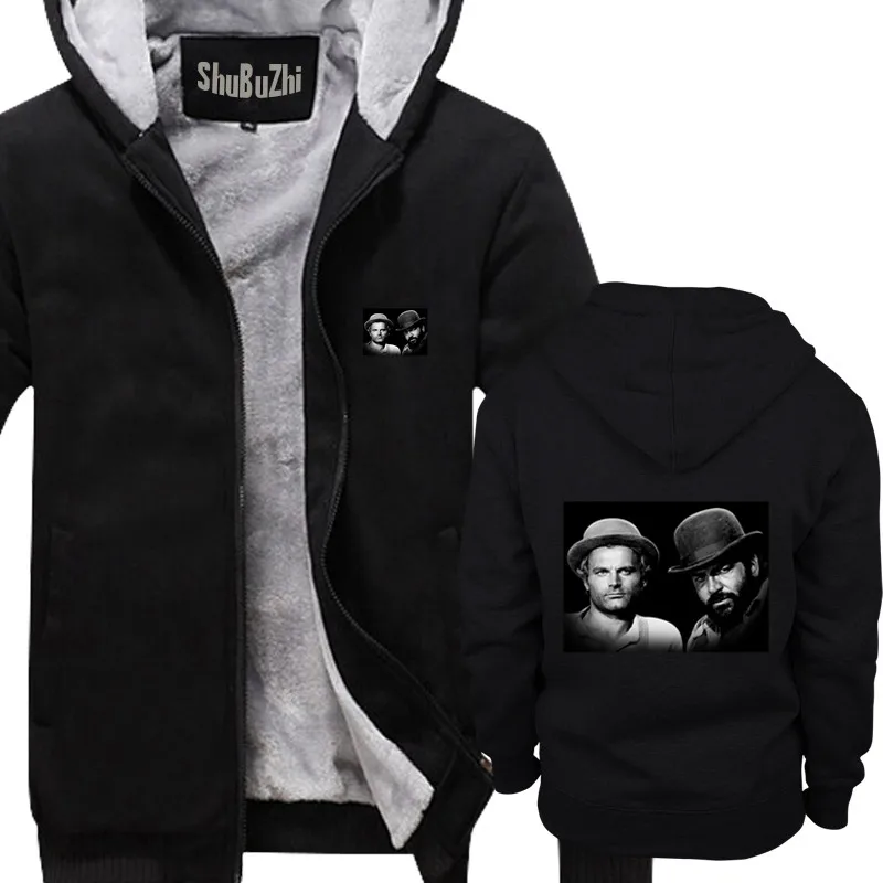 

Bud Spencer And Terence Hill shubuzhi men winter padded zipper sweatshirt fashion hoodies thick fleece jacket coat hoody
