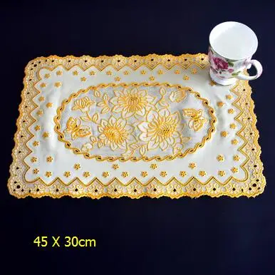 6pcs 6 шт. бронзовые кружева ПВХ коврик для столового стола Золотой подстаканник водонепроницаемый изоляционный коврик посуда принадлежности для ресторанов - Цвет: 6pcs