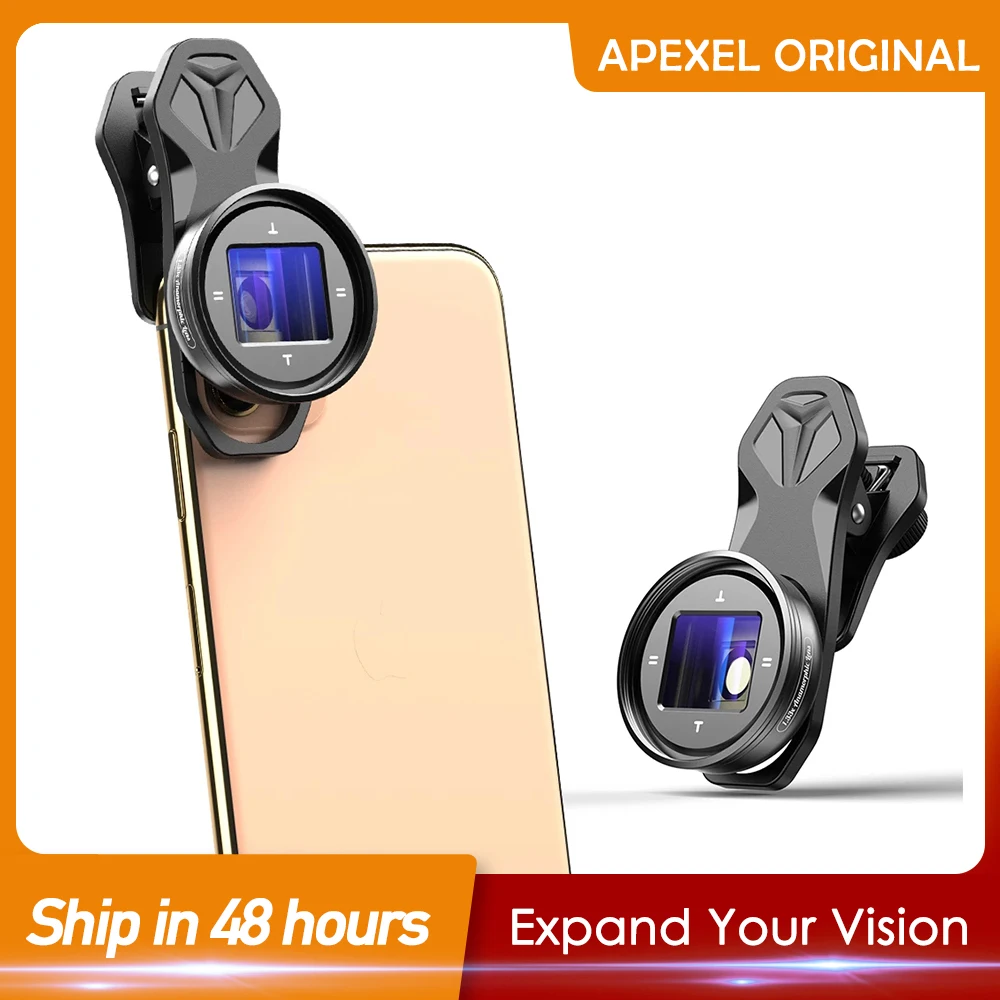 

APEXEL 1.33X Anamorphic Объективы для видеокамер Широкоэкранный для киносъемки деформации мобильный телефон Камера объектив с 17 мм зажим для Vlog