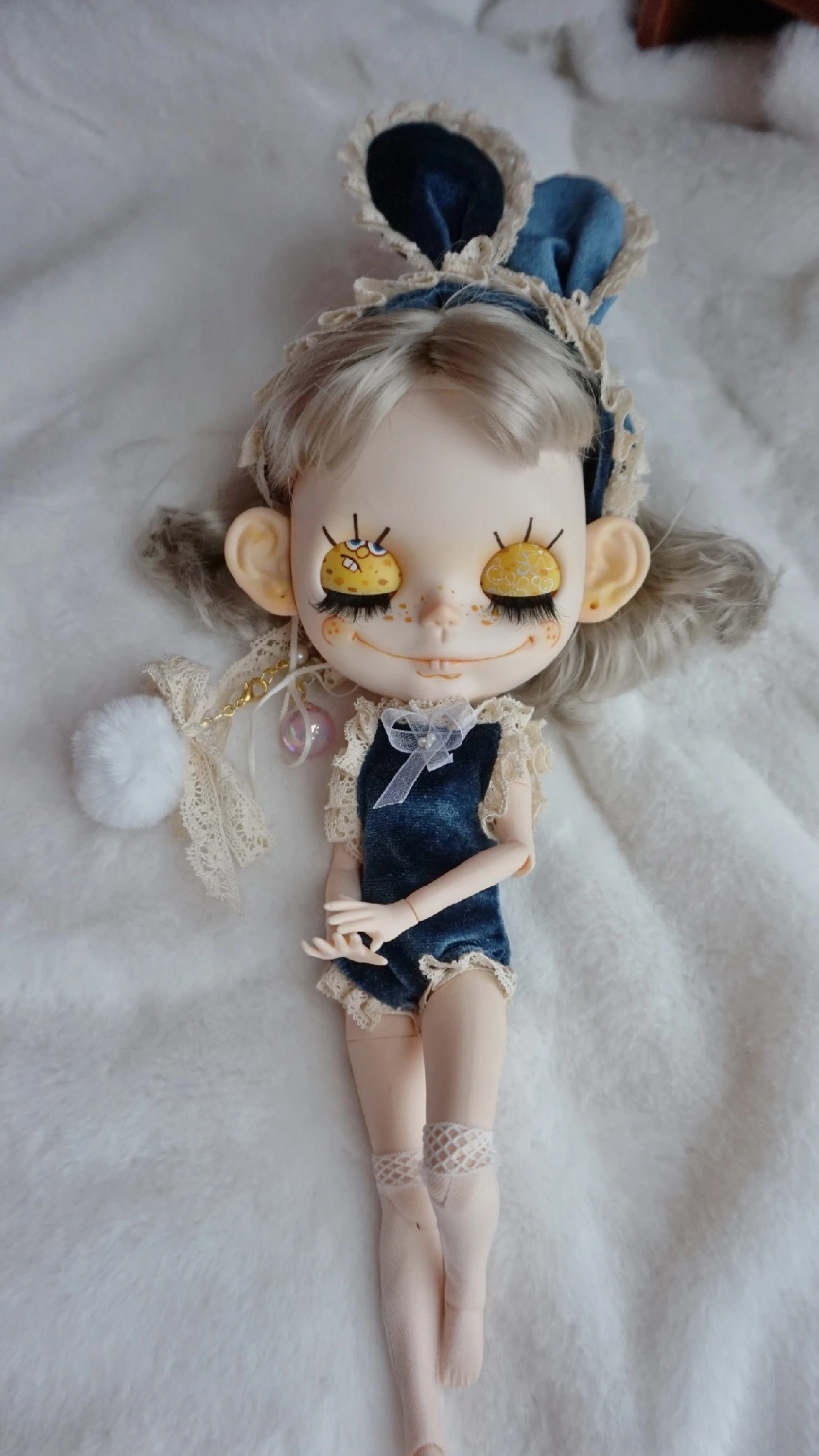 3 шт./компл. комплект из платья с кроликом ручной работы бархатное кружевное