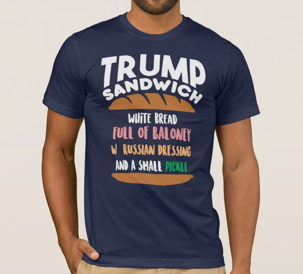 Мужская футболка с изображением белого хлеба Трампа|Мужские футболки| |