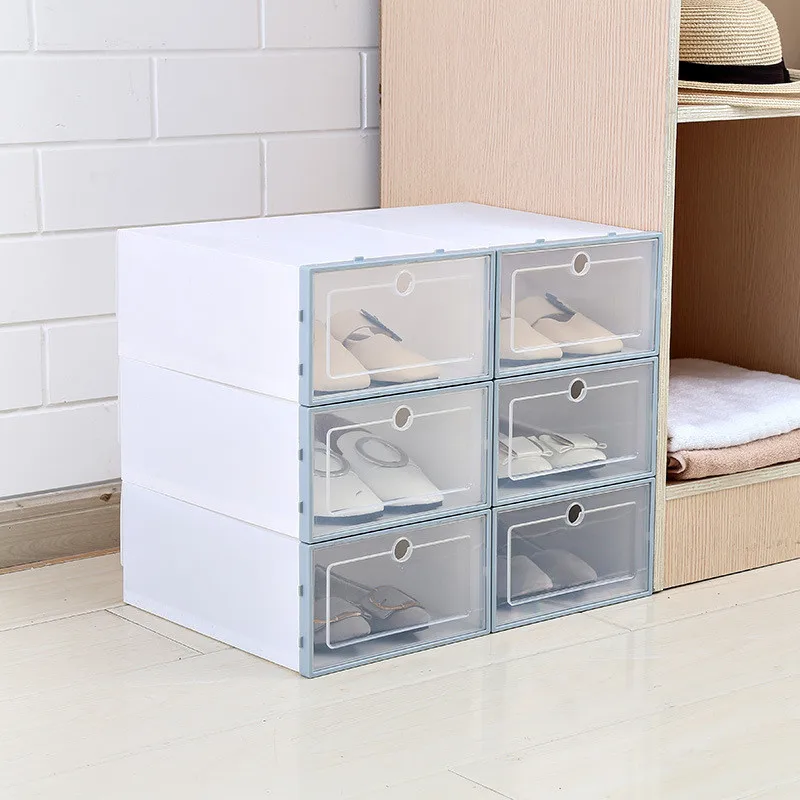 

3PCS Push Drawer Type Shoees Box Creative Portable Quality Plastic Transparent Dust-Proof Box Multifunction Practical Organizer