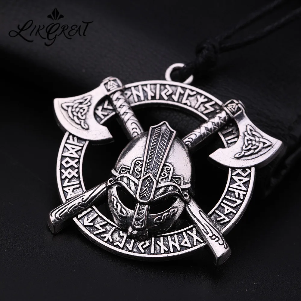 LIKGREAT ожерелье с маской Молот Тора мужской топор викингов подвеской на шлем