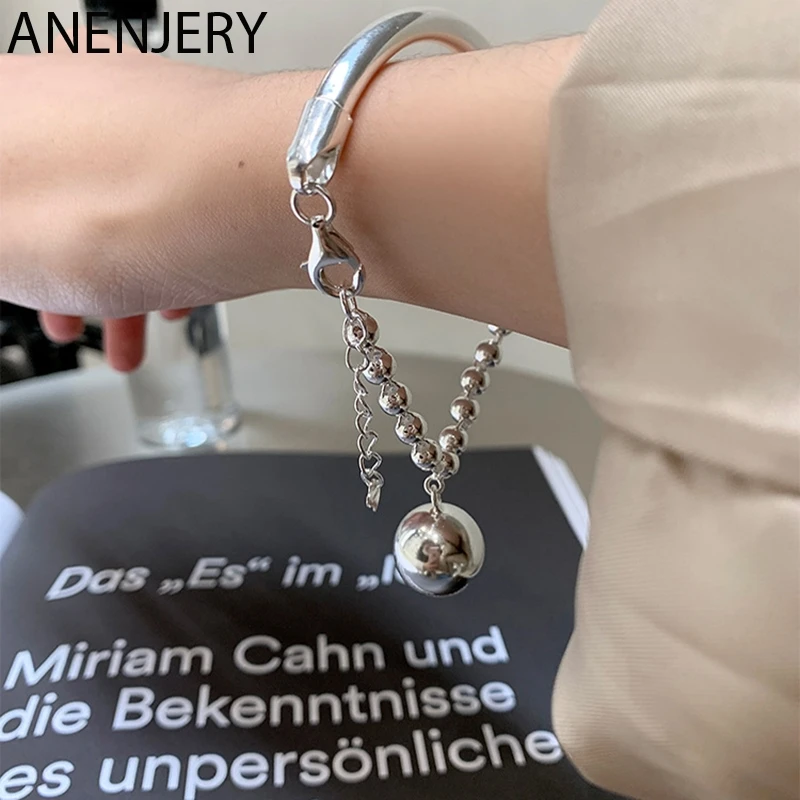 

Браслет-цепочка с бусинами из серебра 925 пробы