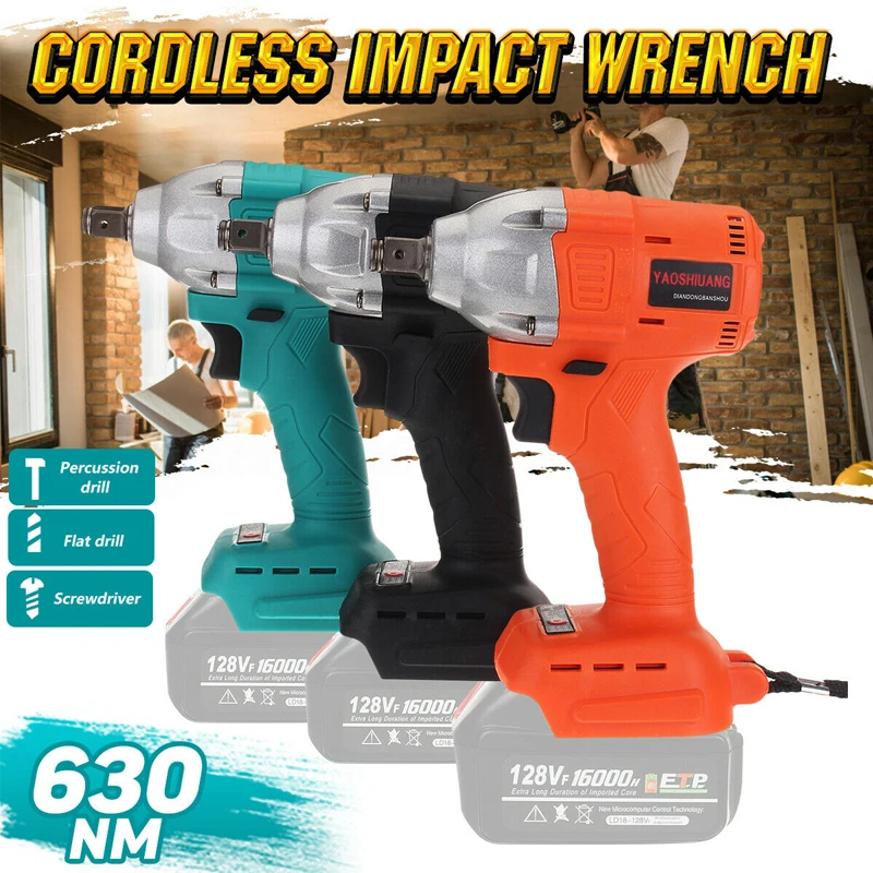 Dreamestone 128VF Электрический ударный бесщеточный ключ для батареи Makita Беспроводная