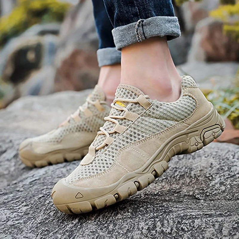 

1 Pair Men Hiking Shoes Waterproof Breathable Anti-Slip for Outdoor Training Sports Best Sale-WT