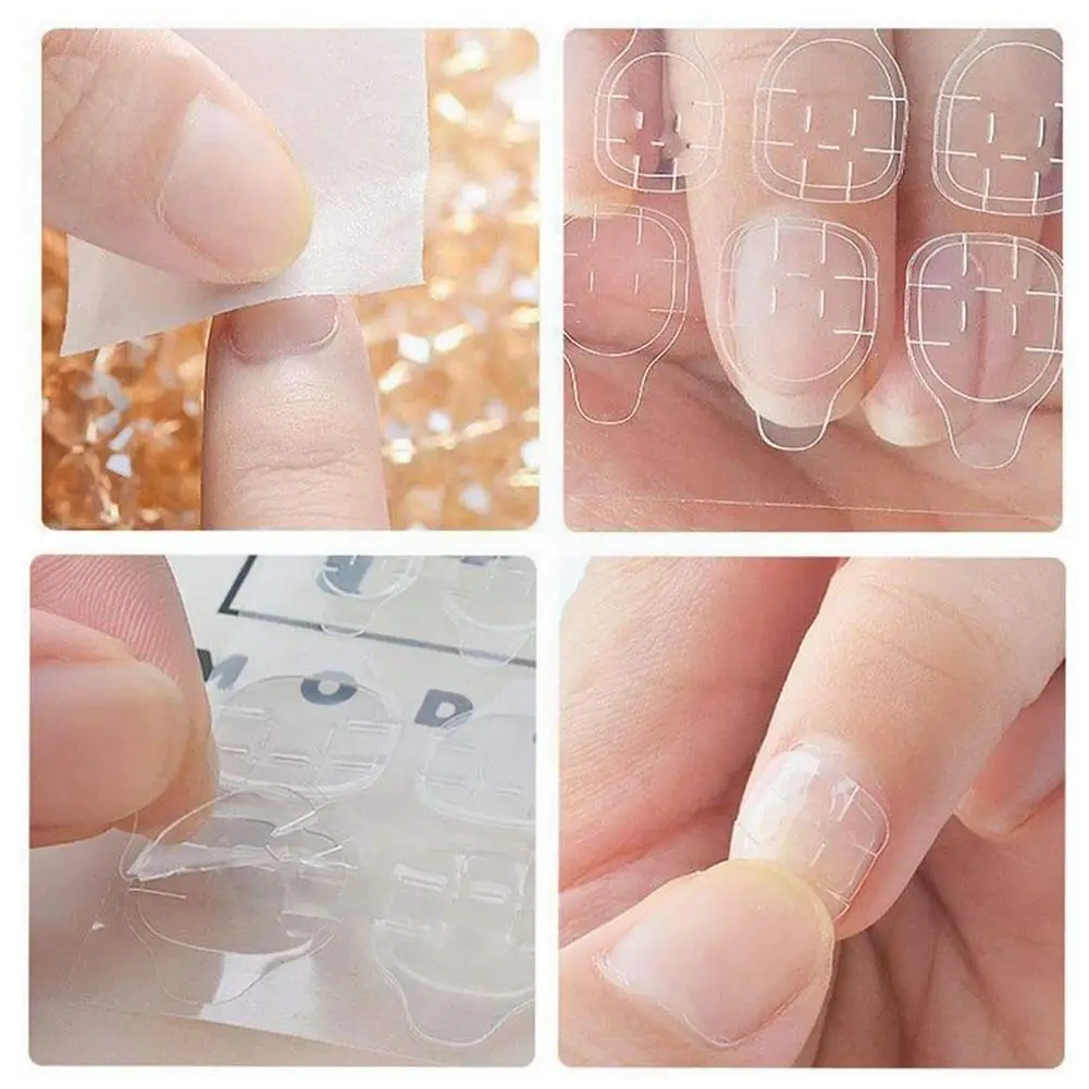 

1psc10 Sheets(240Pcs) Clear False Nail Tips Double Nails Jelly Side Tools Tape Tape Sticker Gel Adhesive Fake Sticky Glue G L7U4