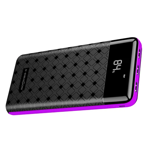 purple power bank X-DRAGON power Bank 25000 мАч внешний аккумулятор банк Quick Charge power Bank с 3 USB выходом для iPhone samsung huawei Xiaomi - Цвет: purple power bank