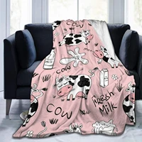 farm cow pink printed milk boy girl suitable for four seasons cashmere blankets soft and comfortable office outdoor 1818inc