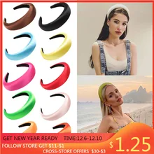 Diadema acolchada con bisel para mujer, accesorios para el cabello de terciopelo grueso, de esponja, 2021 (2)