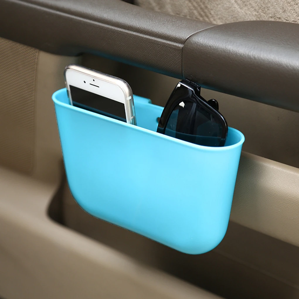 

In-car Trash Can Car Storage Compartment Vehicle Small Garbage Bin Hanging Type Solid Color