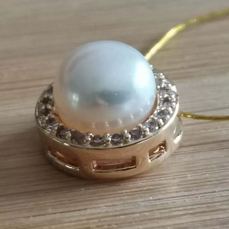 

G14KF Pendant White Freshwater Pearl 7-8mm Beads Love Jewelry for Girlfriends