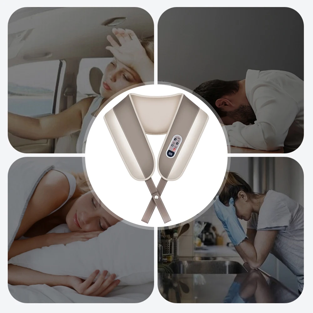 

Electric Shawl Massager Shiatsu Back Neck Cervical Spine Shoulder Heated Massage Shawl Heated Kneading Home Massager