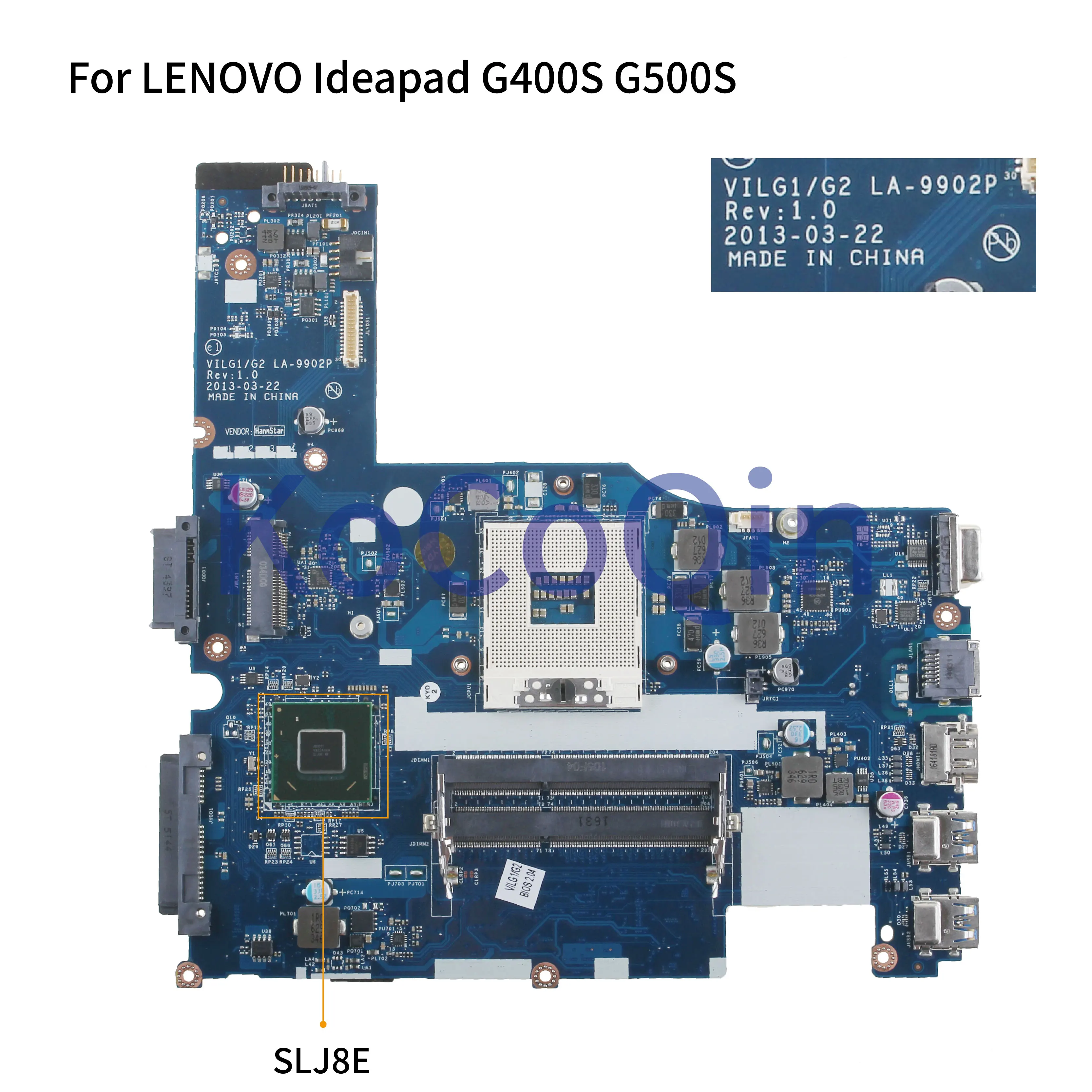 KoCoQin материнская плата для ноутбука LENOVO Ideapad G400S 14,1 дюймов HM76 материнская плата VILGL1/G2 LA-9902P SLJ8E