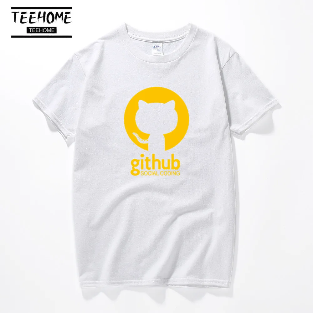 Мужская футболка с забавным принтом gitub Cat летние мягкие хлопковые футболки