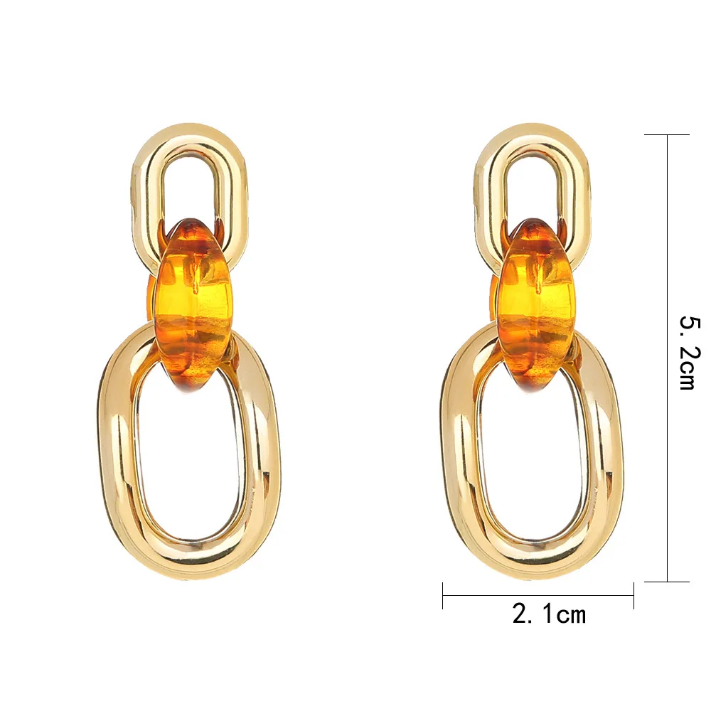 

Gold Circle Chain Link Metal Charm Earrigns Fashion Design Drop Earrings Korean Joker Vintage Style Earrings Women Jewelry