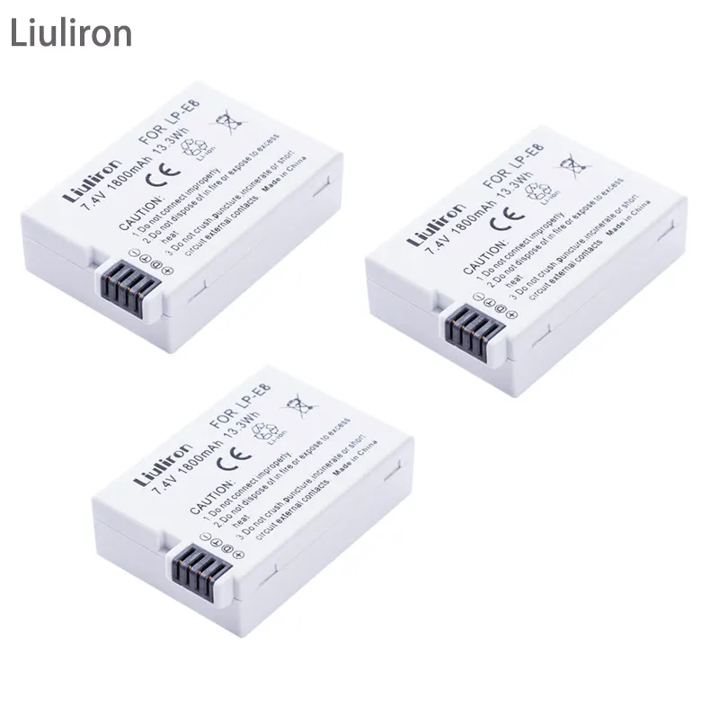 3battery Акумуляторная батарея LP-E8 LPE8 LP E8 Батарея+ ЖК-дисплей двойной Зарядное устройство для цифровой однообъективной зеркальной камеры Canon EOS 550D 600D 650D 700D X4 X5 X6i X7i T2i T3i Батарея - Цвет: 3battery